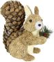 I.GE.A. Decoratief figuur Eekhoorntje Van riet dierfiguur standbeeld herfstdecoratie winterdecoratie kerstdecoratie (1 stuk) - Thumbnail 1