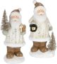 I.GE.A. Decoratief figuur Nikolaus van keramiek 2-delig set Met boom lantaarn cadeau figuur decoratie kerstdecoratie (2 stuks) - Thumbnail 1