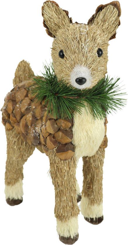 I.GE.A. Decoratief figuur Ree van raffia Decoratie cadeau decoratief decoratieobject ornament dierfiguur decoratiedier (1 stuk)