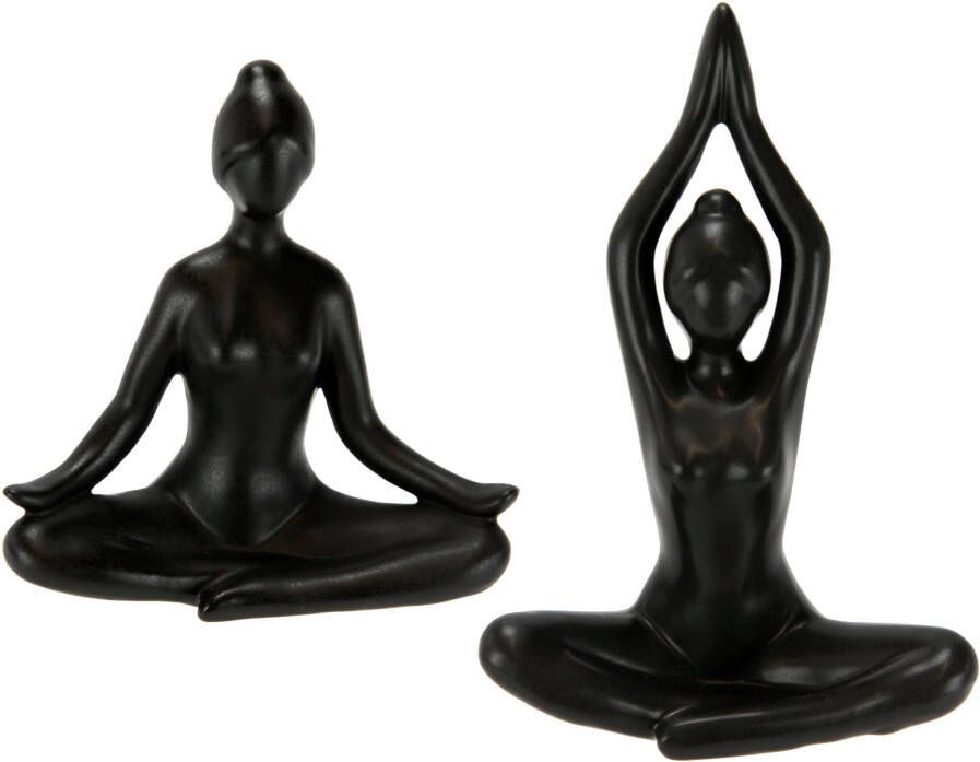 I.GE.A. Decoratief figuur Yogavrouw 2-delig set yogafiguur yogabeeld