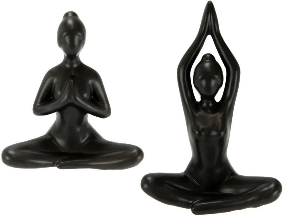 I.GE.A. Decoratief figuur Yogavrouw 2-delig set yogafiguur yogabeeld