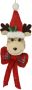 I.GE.A. Decoratieve hanger Elk om op te hangen Hert met strik kerst adventdecoratie decoratief figuur (1 stuk) - Thumbnail 1