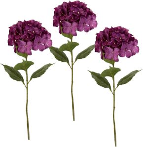 I.GE.A. Kunstbloem Hortensia set van 3 (3 stuks)