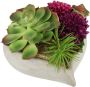 I.GE.A. Kunstbloem in een hartvormige pot (1 stuk) - Thumbnail 1