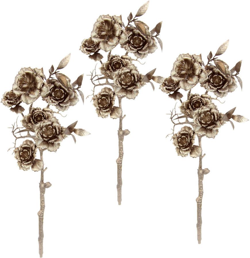 I.GE.A. Kunstbloem Rosé Kunstroos rozen tak 3-delige set (3 stuks)