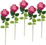 I.GE.A. Kunstbloem Rosé set van 5 kunstrozen zijderozen boeket kunsttak kunstroos (5 stuks) - Thumbnail 1