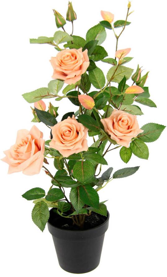 I.GE.A. Kunstboom Rozenstruik in pot Kunstrozen kunstplanten rozenstruik decoratie huwelijksfeest (1 stuk)
