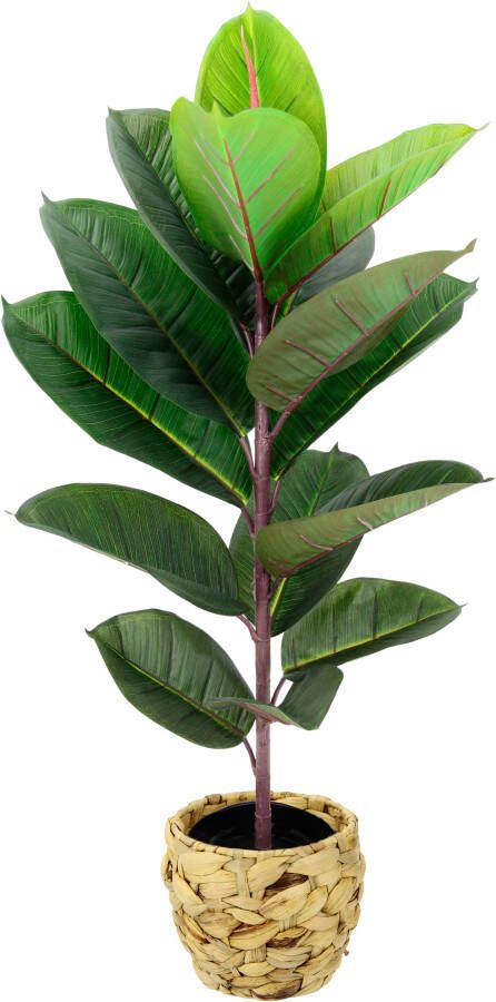 I.GE.A. Kunstboom Rubberboom Met overpot Ficus Elastica