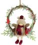 I.GE.A. Kunstkrans Dennengroen krans elf bessen den Gedecoreerde kerstkrans decor kerstdecoratie deurkrans adventskrans (1 stuk) - Thumbnail 1