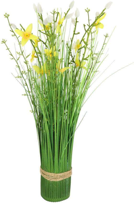 I.GE.A. Kunstplant Künstlicher Grasbund mit Blüten
