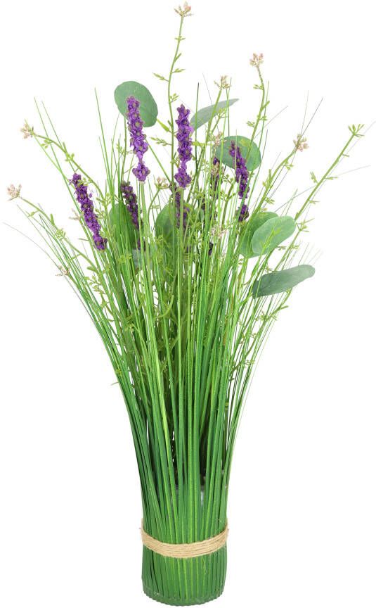 I.GE.A. Kunstplant Künstlicher Grasbund mit Blüten