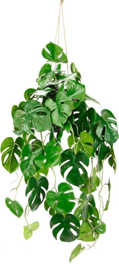 I.GE.A. Kunstplant Kunstmatige monstera hangende splitphilo hangmand Kamerplant struik decorplant groenplant zijdenplant decorplant (1 stuk)