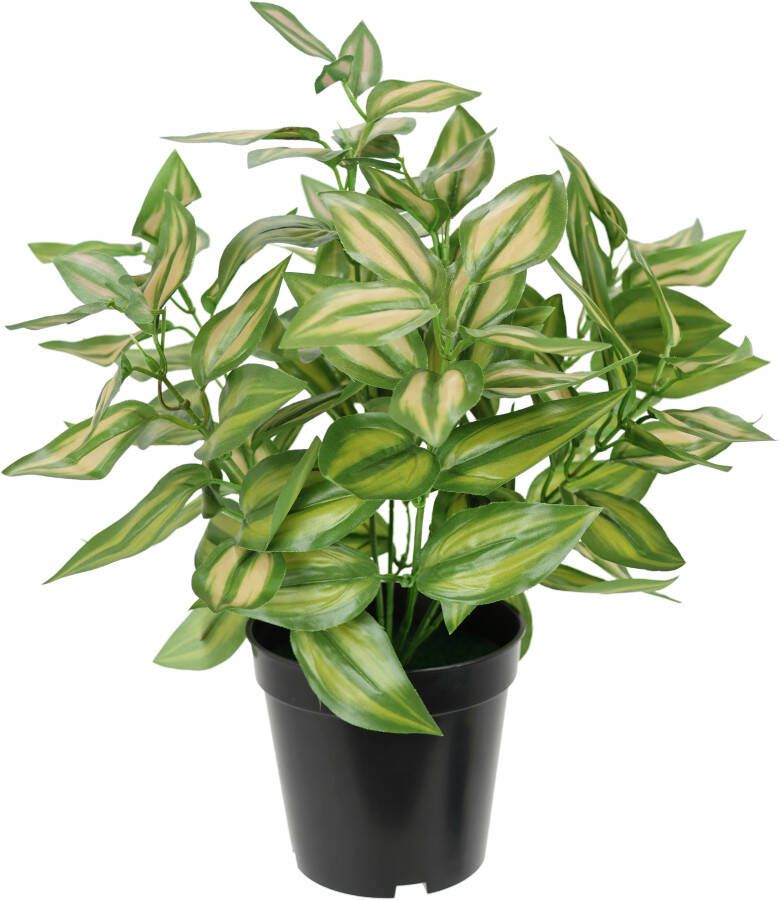 I.GE.A. Kunstplant Kunstmatige tradescantia met pot decoratie groene plant kamerplant Efeu rank Tradescantia hanger Efeu decoratieve plant zijdenplant kunstbloem (1 stuk)