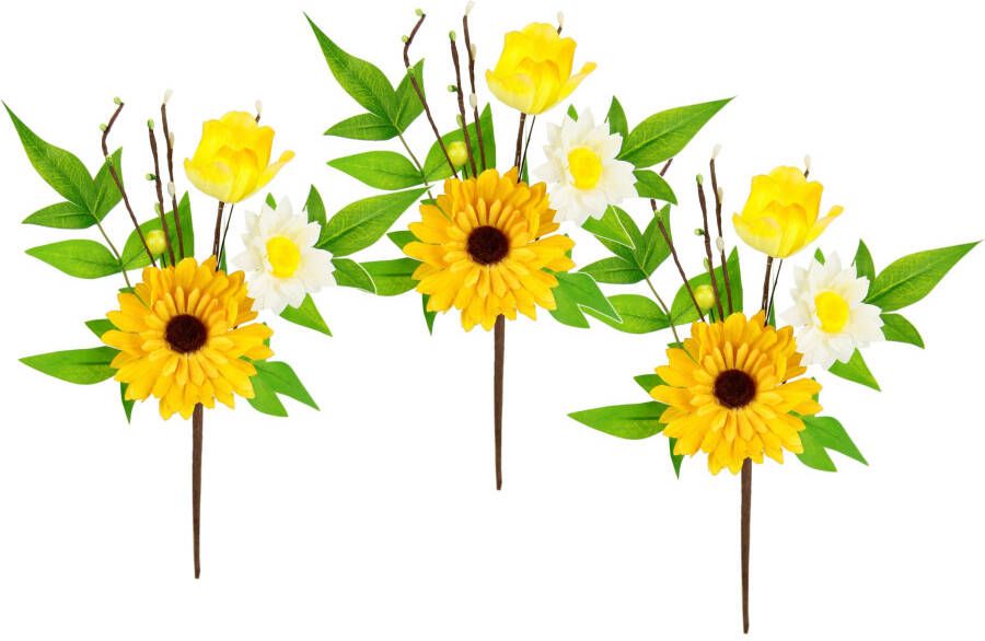 I.GE.A. Kunsttak Dekozweig Gerbera Margeriten