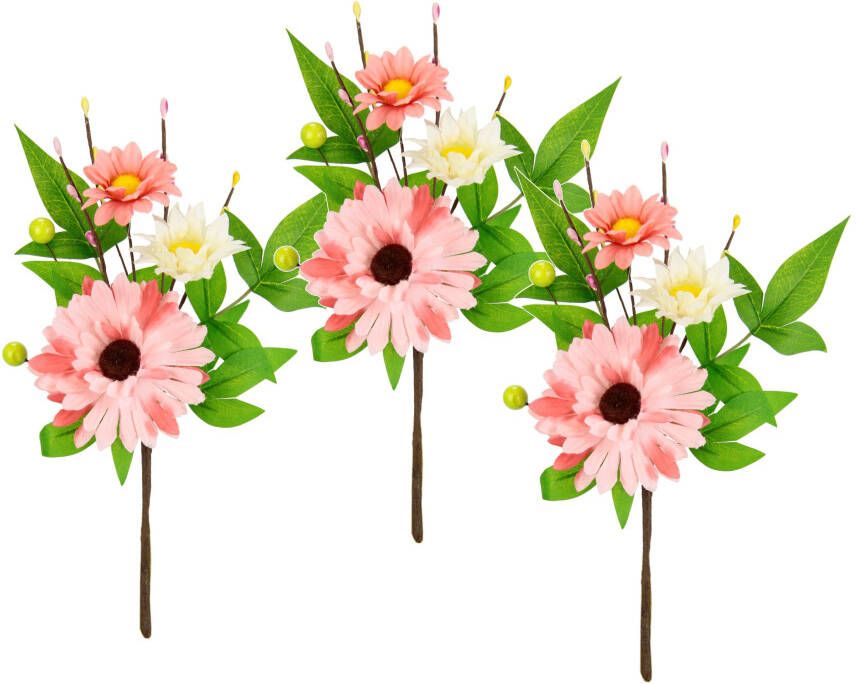 I.GE.A. Kunsttak Dekozweig Gerbera Margeriten