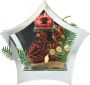 I.GE.A. Waxinelichthouder Decoratieobject met LED-licht en theelichtkaars Dennen kegels bessen LED-kaars kaarsenhouder kerstdecoratie decoratief object (1 stuk) - Thumbnail 1