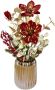 I.GE.A. Winterse kunstplant Arrangement met magnolia in keramische vaas kerstdecoratie - Thumbnail 1