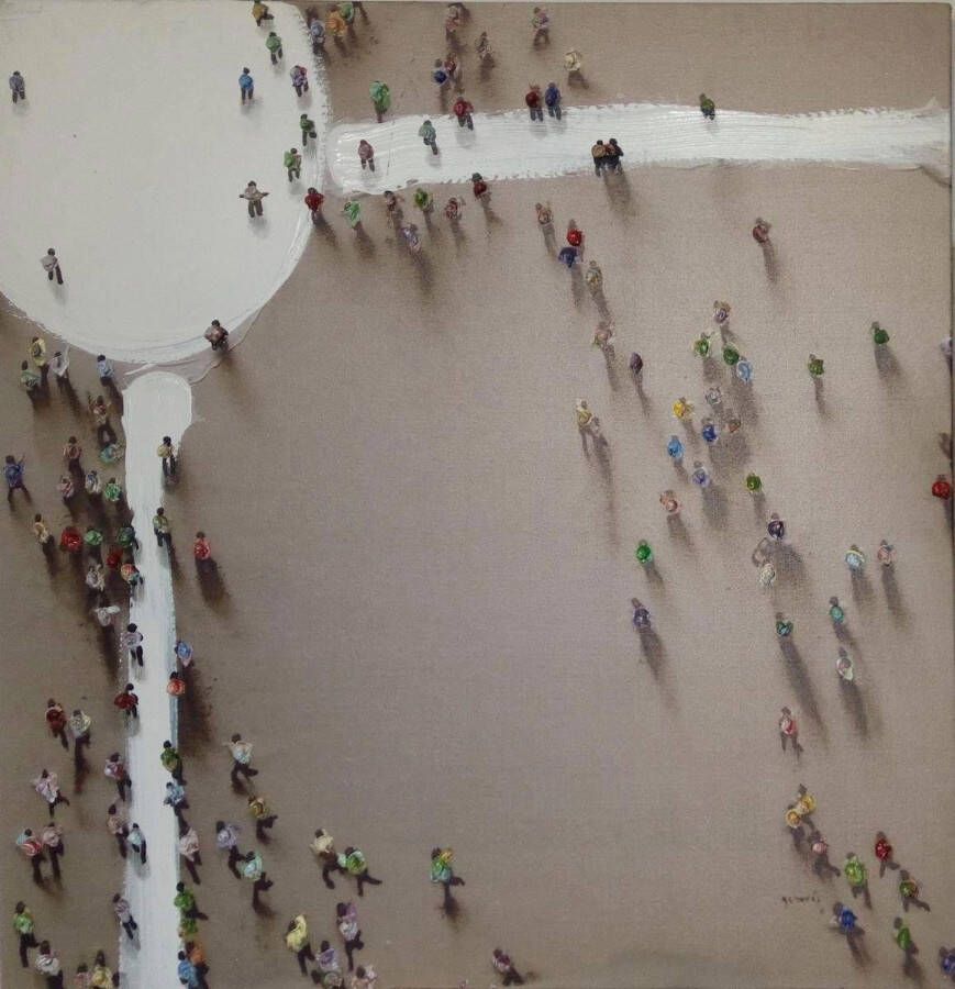 Kayoom Olieverfschilderij Groep mensen 100cm x 100cm