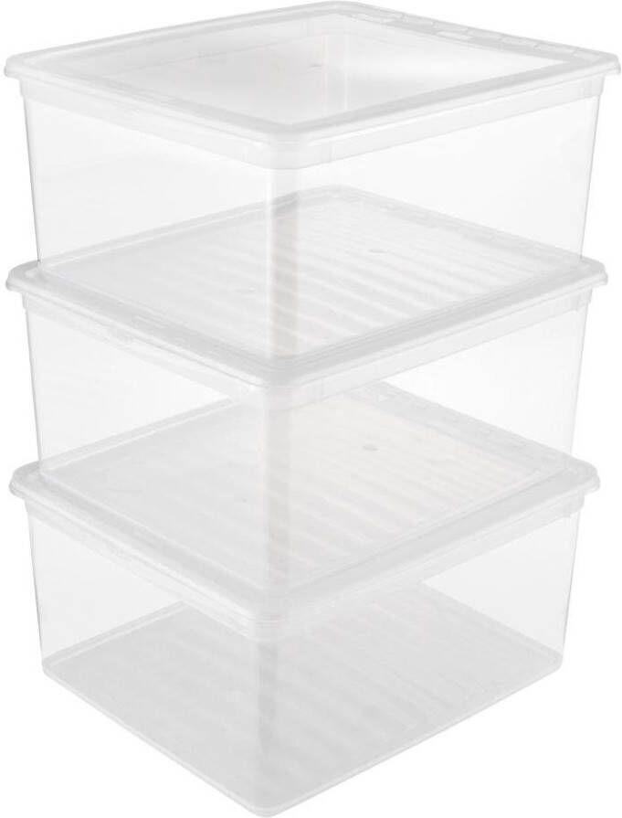 Keeeper Opbergbox Bea 3 x 18 l stapelbaar 39 x 33 5 x 18 cm (set 3 stuks)