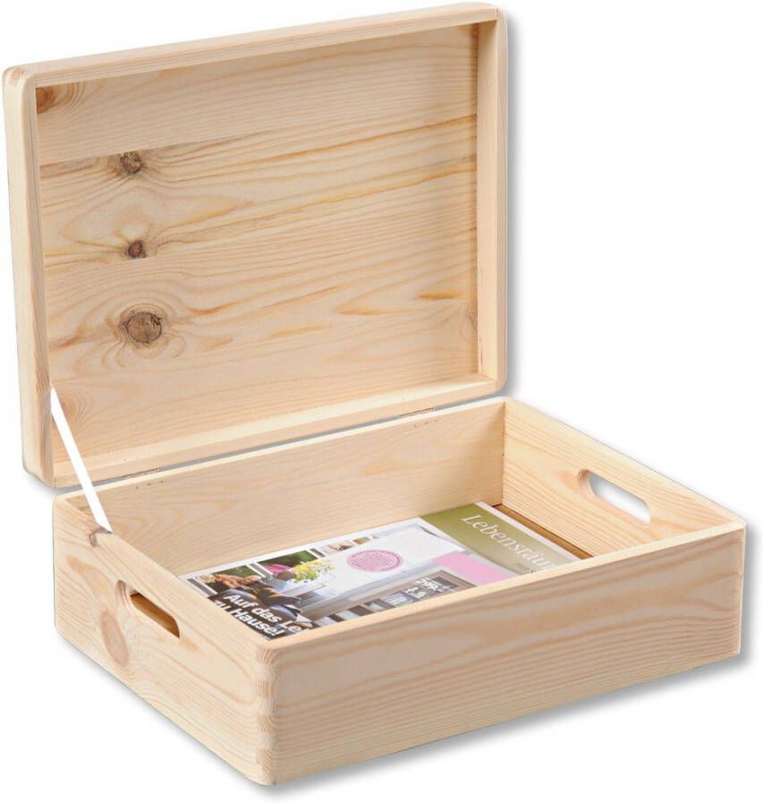KESPER for kitchen & home Organizer Opbergdoos FSC -gecertificeerd dennenhout met klapdeksel
