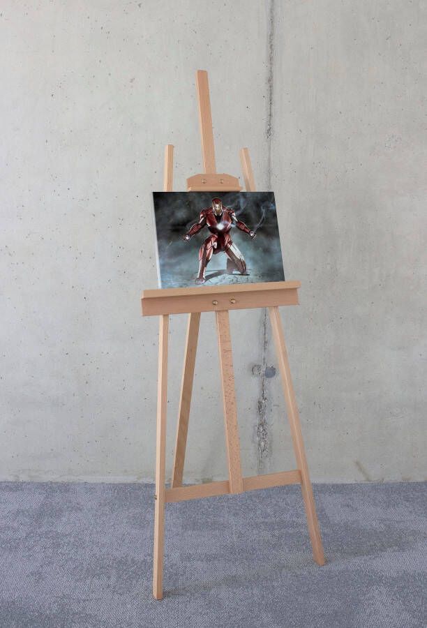 Komar Artprint op linnen Canvas schilderij Iron Man Charging grootte 30 x 40 cm (1 stuk)