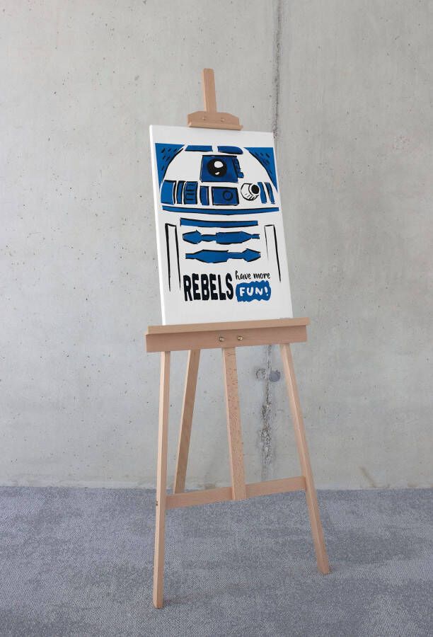 Komar Artprint op linnen Canvas schilderij Star Wars R2D2 More Fun Afmeting 40 x 60 cm (1 stuk)