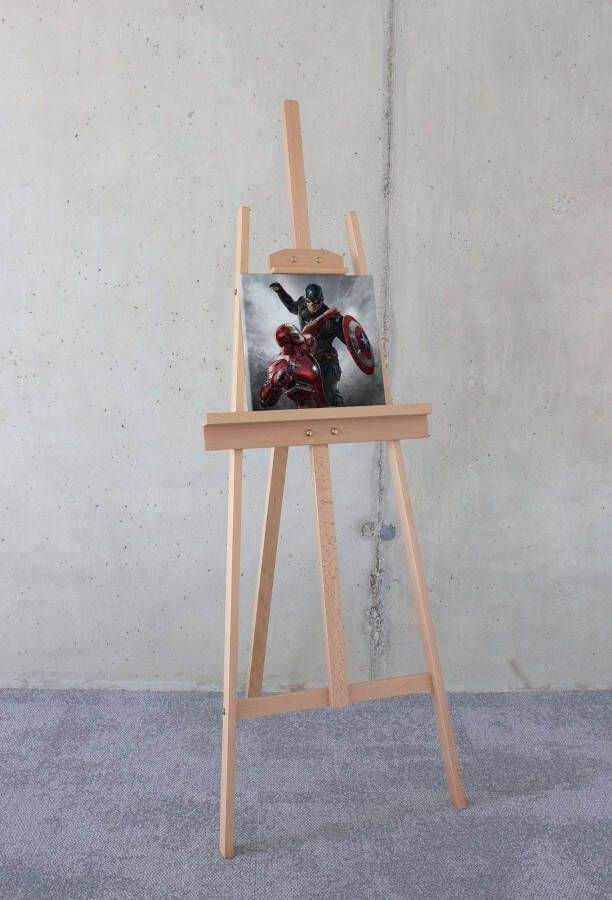 Komar Artprint op linnen Keilrahmenbild Captain America vs. Iron Man Größe 30 x 30 cm (1 stuk)