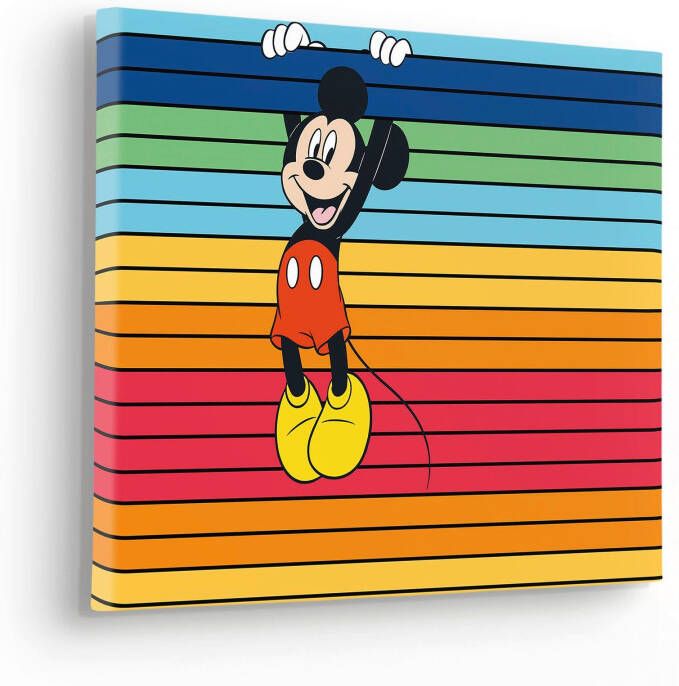 Komar Artprint op linnen Mickey Band of Color Canvasdoek met echt houten frame (1 stuk)