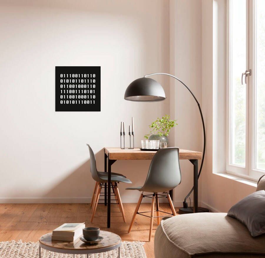 Komar Artprint op linnen Typo Naughty Binary Canvasdoek met echt houten frame (1 stuk)