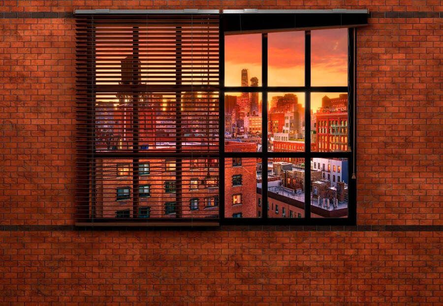 Komar Fotobehang Brooklyn Baksteen Afmeting 368 x 254 cm (set)