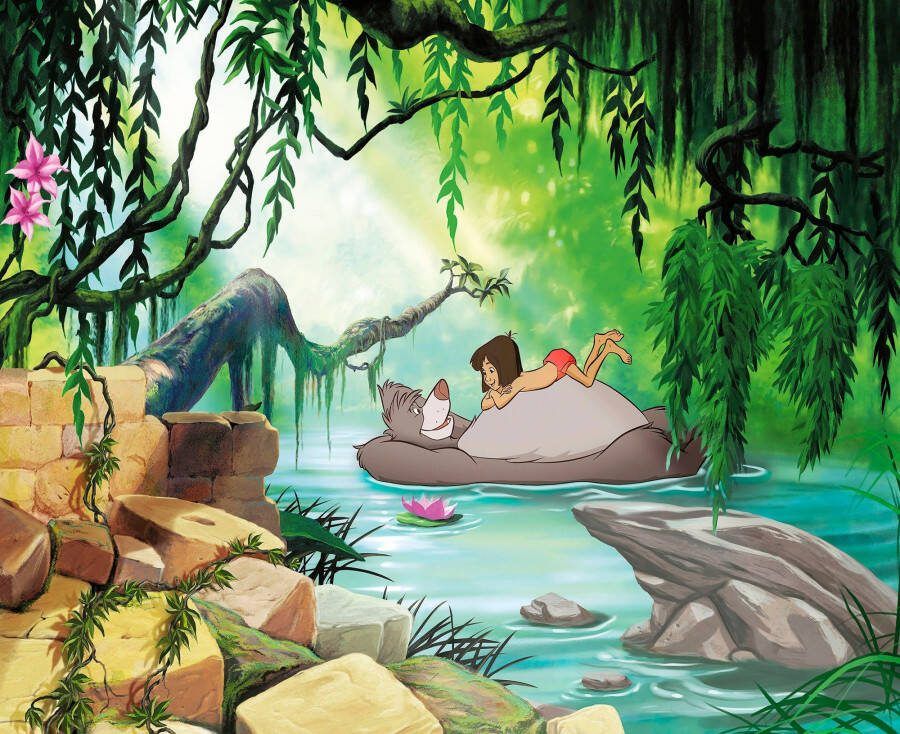 Komar Fotobehang Jungle Book Swimming with Baloo Afmeting 368 x 254 cm (set)