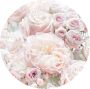 Komar Fotobehang Pink and Cream Roses 125 x 125 cm (breedte x hoogte) rond en zelfklevend (1 stuk) - Thumbnail 1
