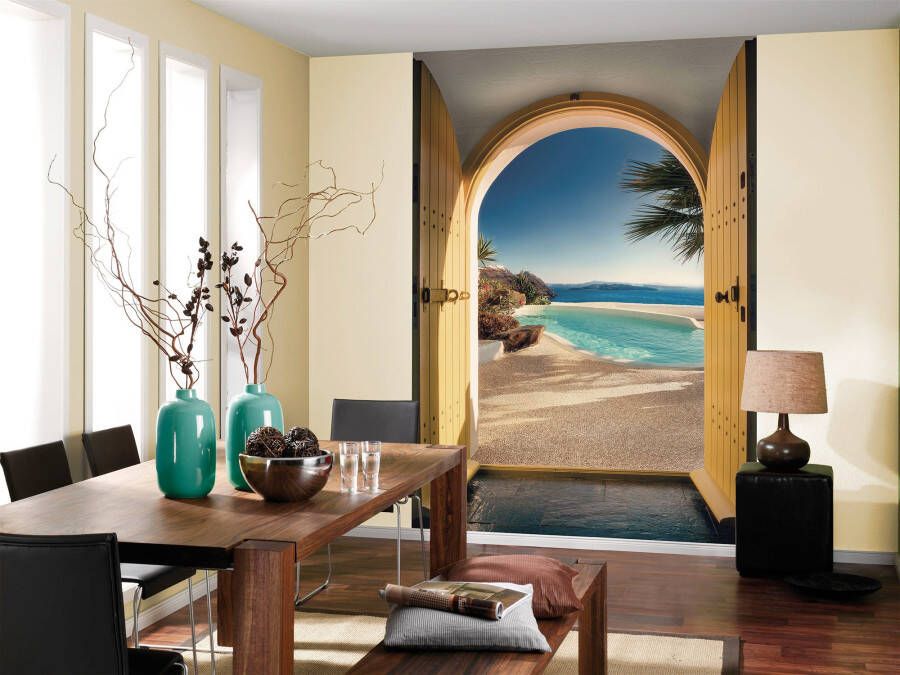 Komar Fotobehang Santorini 24 ijsblokjes flexibele bodem dicht lekvrij vaatwasserbestendig (1 stuk)