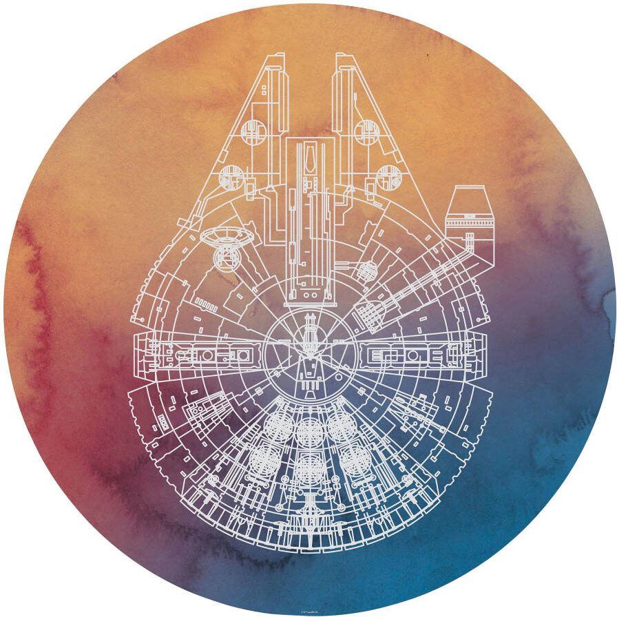 Komar Fotobehang Zelfklevend vlies Star Wars Millennium Falcon Afmeting 125 x 125 cm