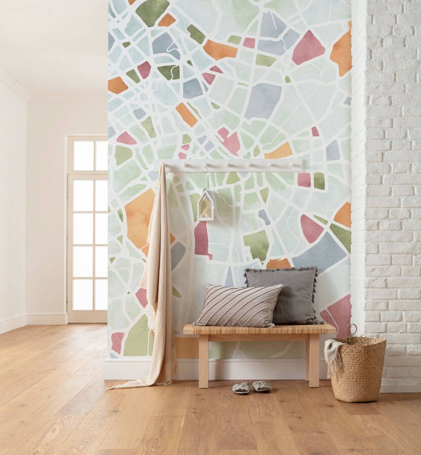 Komar Fotobehang vlies fotobehang Stad kaart x 250 cm (set)