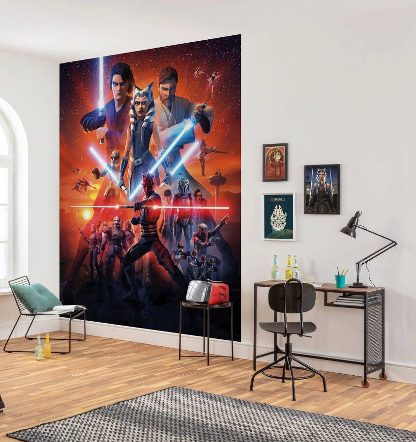 Komar Fotobehang Vlies fotobehang Star Wars Clone Wars Mission grootte 200 x 250 cm (1 stuk)