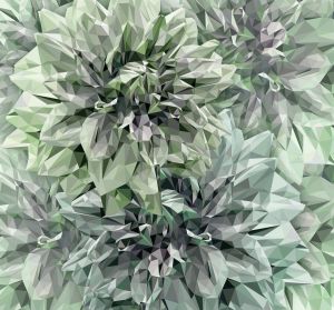 Komar Fotobehang Vliesbehang Emerald Flowers 300 x 280 cm