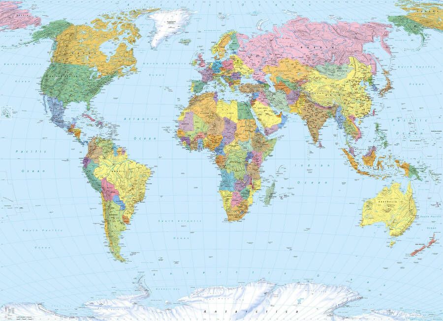 Komar Fotobehang World Map (1 stuk)