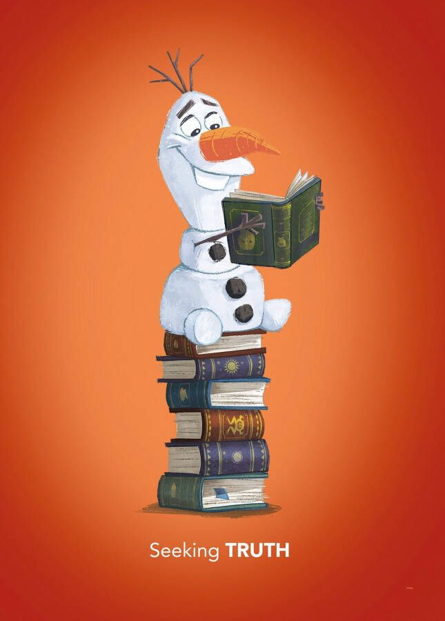 Komar Poster Frozen Olaf Reading Kinderkamer slaapkamer woonkamer