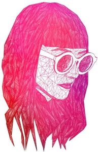 Komar Poster Grid pink Hoogte: 70 cm