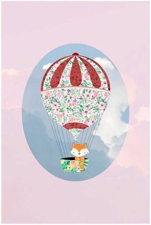 Komar Poster Happy Balloon roos Kinderkamer slaapkamer woonkamer