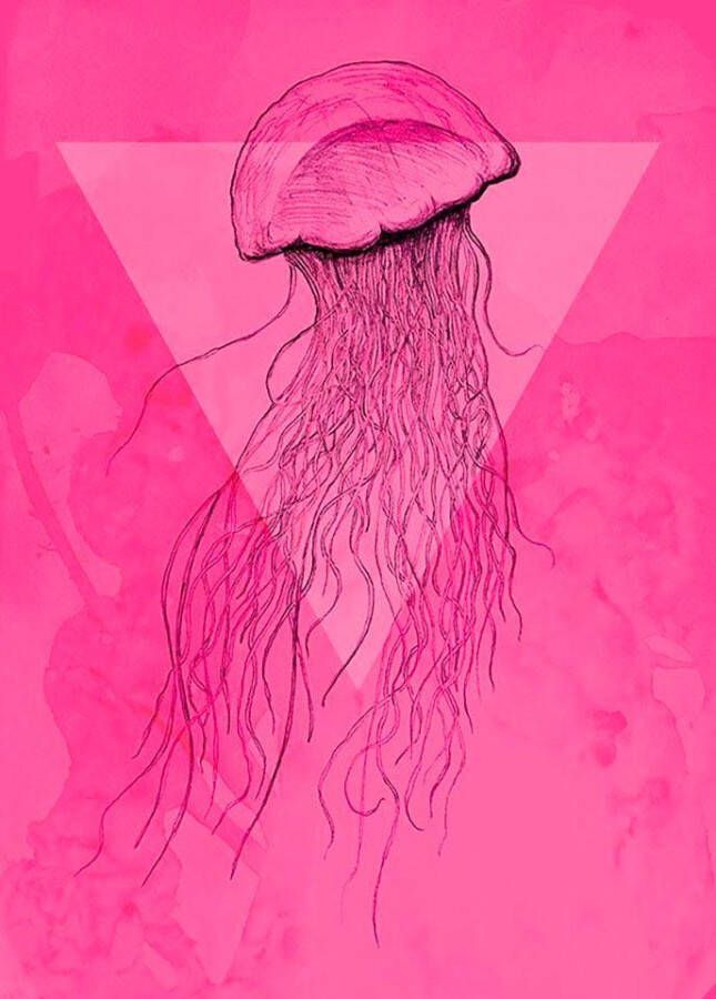 Komar Poster Jellyfish pink Kinderkamer slaapkamer woonkamer