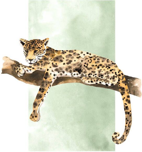 Komar Poster Lazy Leopard Kinderkamer slaapkamer woonkamer (1 stuk)