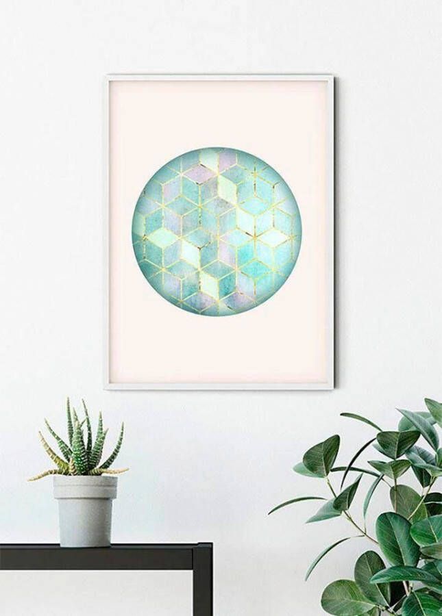 Komar Poster Mozaïek Circle Verde Hoogte: 50 cm