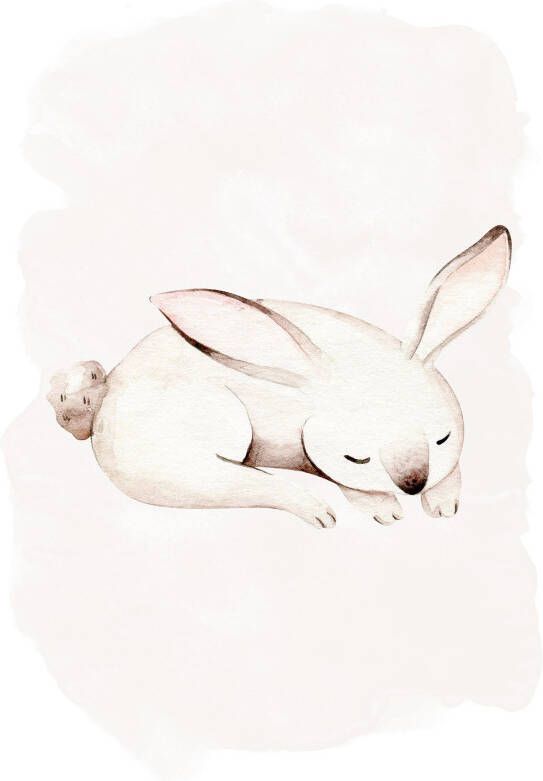 Komar Poster Sleepy Bunny Kinderkamer slaapkamer woonkamer (1 stuk)