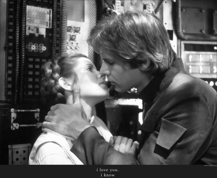 Komar Poster Star Wars Classic Leia Han Kiss aandeel