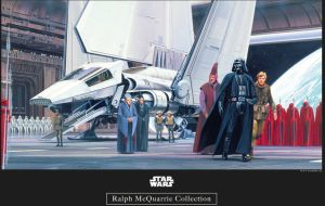 Komar Poster Star Wars Classic RMQ Death star Shuttle dok