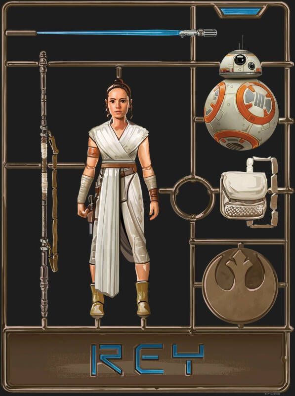 Komar Poster Star Wars Toy Rey Kinderkamer slaapkamer woonkamer