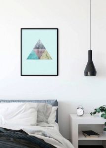 Komar Poster Triangles top blue Hoogte: 50 cm