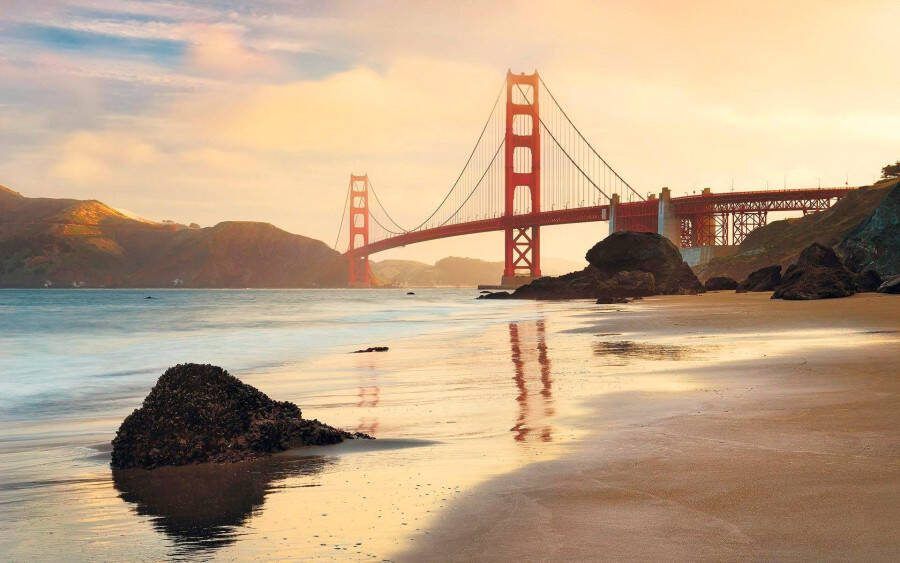 Komar Vliesbehang Digitale print vlies Golden Gate Afmeting 400 x 250 cm (1 stuk)